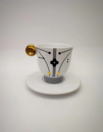 Набор посуды: чашка с блюдцем для кофе