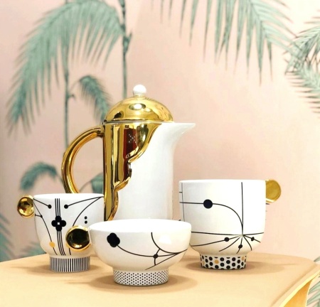 Набор посуды: чашка с блюдцем для кофе