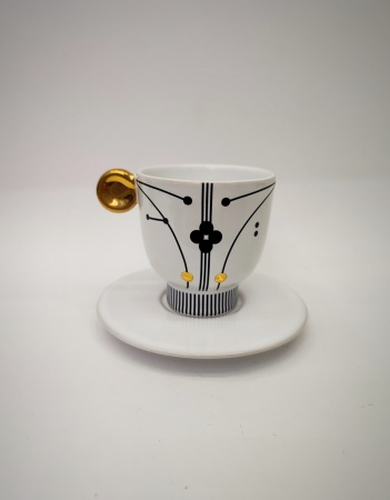 Набор посуды: чашка с блюдцем для кофе